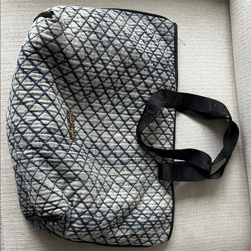 Versace Jeans Collection Quilted Denim Tote Bag